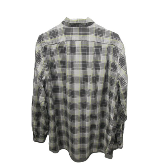 Eddie Bauer Men's Gray/Yellow Plaid Flannel Button Front Shirt Size Large Tall - Picture 2 of 8